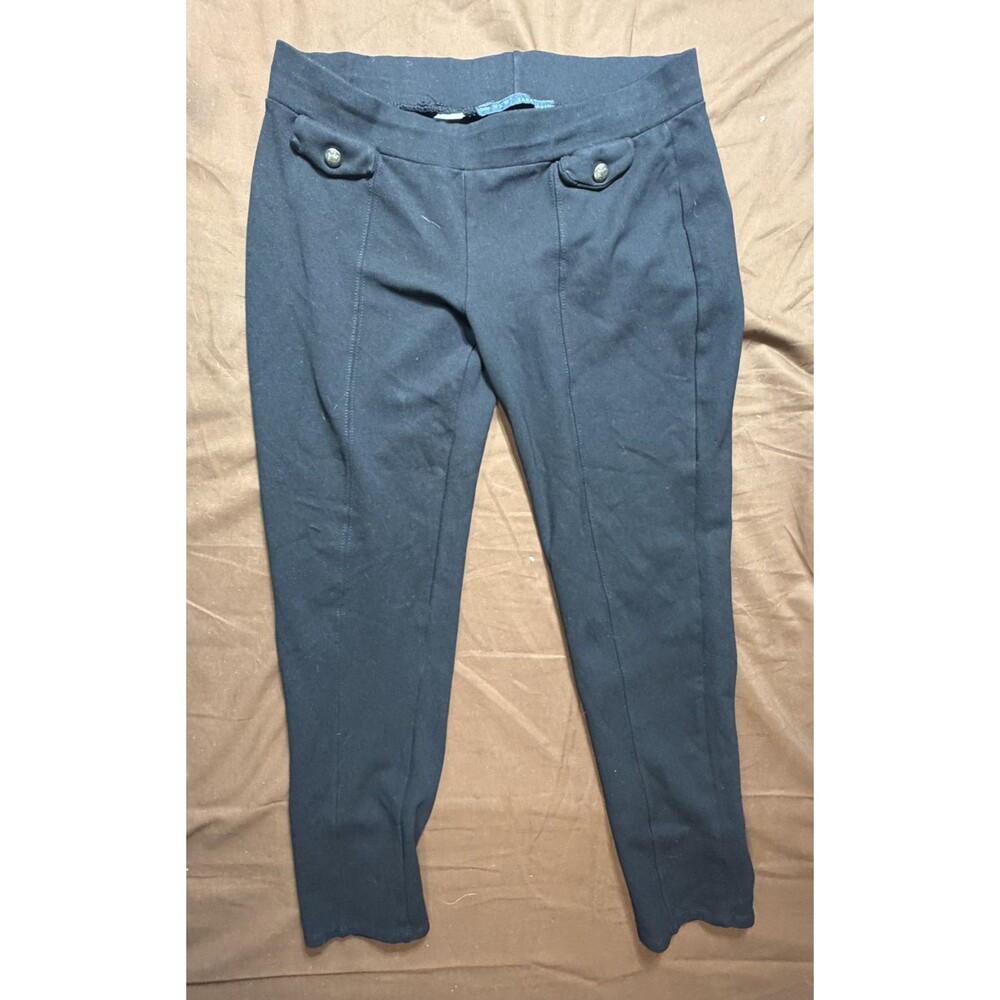 ZARA Basic Women's Black Slim Leggings Size XL Stretch Casual Pants